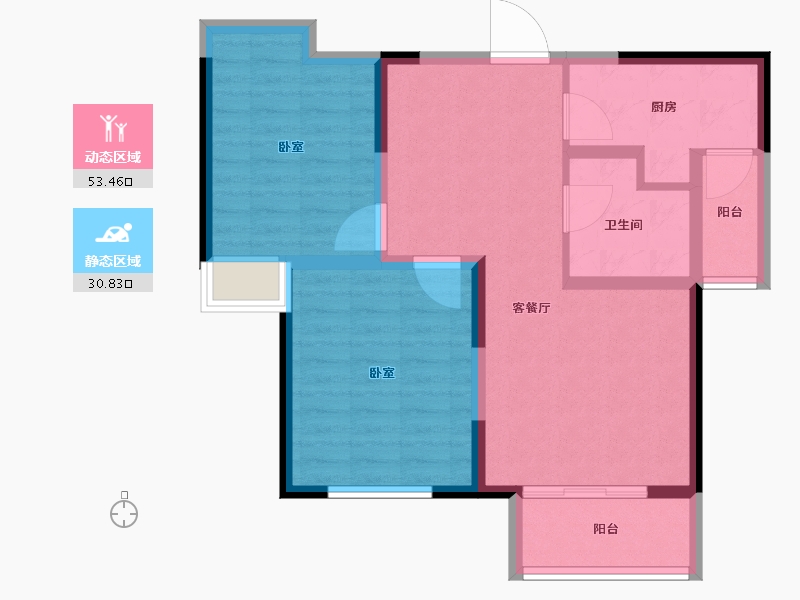 山东省-潍坊市-虞河生活城-75.00-户型库-动静分区