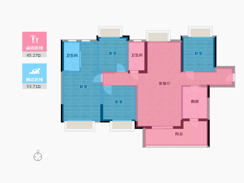 广东省-惠州市-华润置地万象天汇-106.33-户型库-动静分区