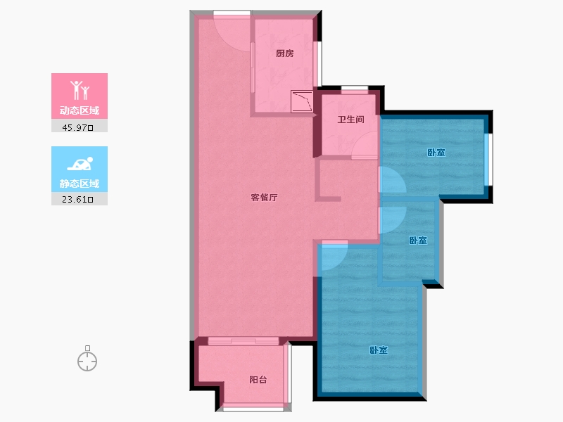 广东省-广州市-珠江万科城-61.58-户型库-动静分区