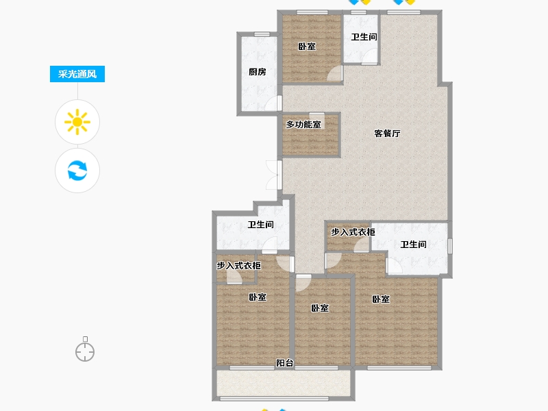 浙江省-宁波市-荣安观江园2期-217.00-户型库-采光通风