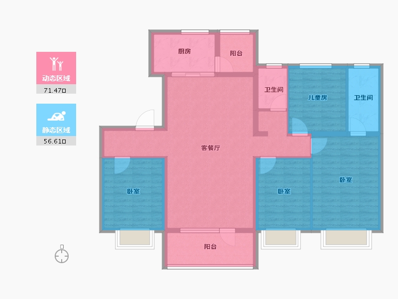 山东省-潍坊市-碧桂园翡翠城-115.00-户型库-动静分区