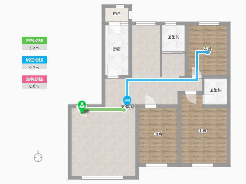 吉林省-长春市-富诚尚品-94.57-户型库-动静线