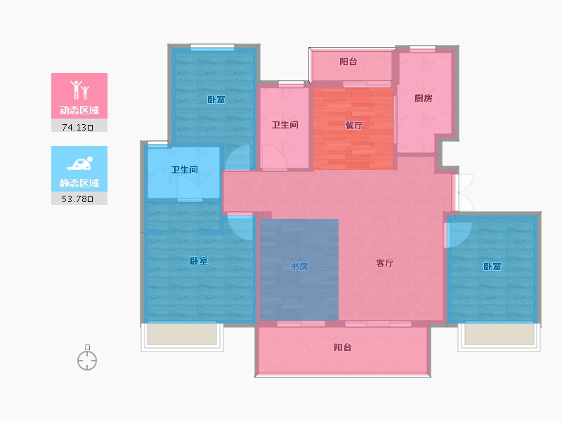 河南省-周口市-西华建业公园里-108.00-户型库-动静分区