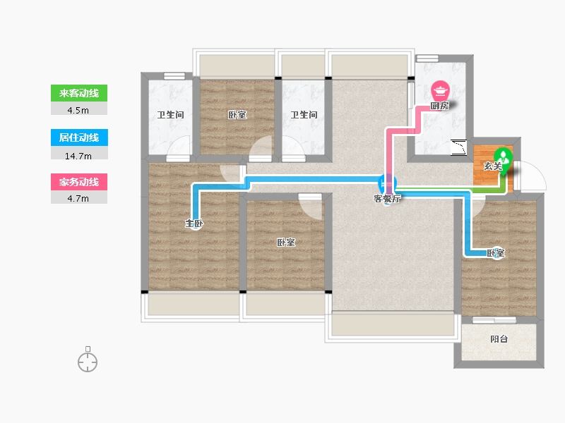 吉林省-长春市-云湖府邸-90.90-户型库-动静线