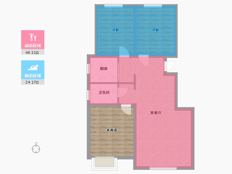 吉林省-长春市-南域金御华府-76.32-户型库-动静分区