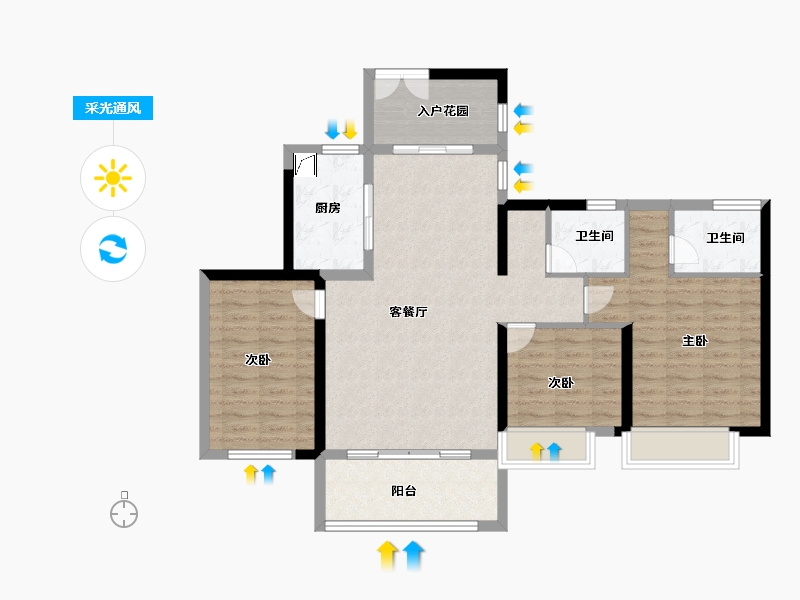 湖南省-湘潭市-玺宇·悦城国际-97.00-户型库-采光通风