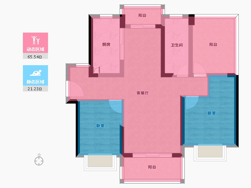 广东省-惠州市-美庐二期-76.37-户型库-动静分区