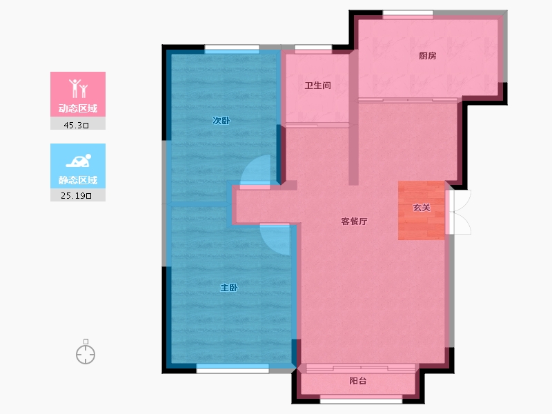 吉林省-长春市-中国铁建国际花园-63.05-户型库-动静分区