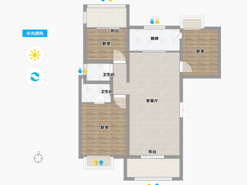 湖北省-孝感市-大悟绣江南-94.00-户型库-采光通风