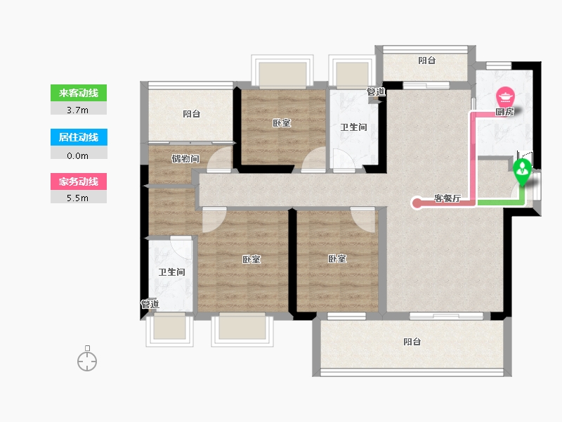 广东省-惠州市-美庐二期-88.00-户型库-动静线