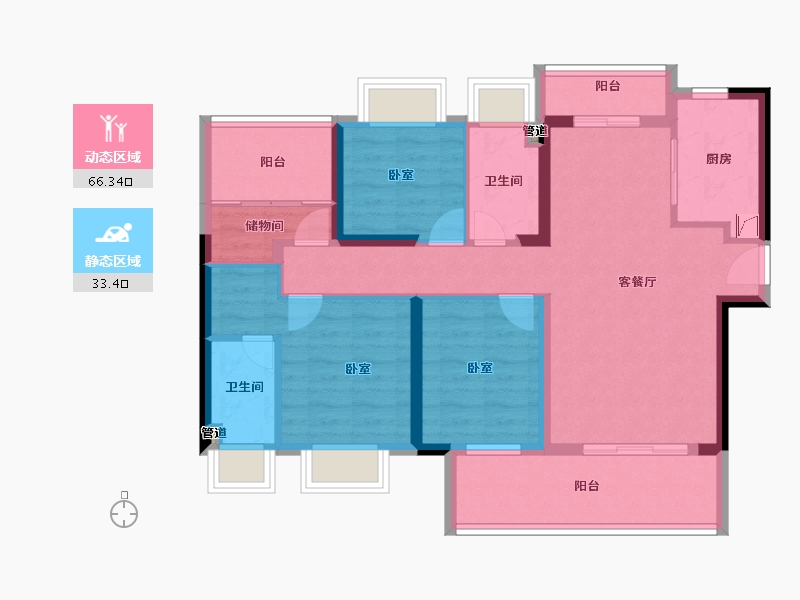 广东省-惠州市-美庐二期-88.00-户型库-动静分区