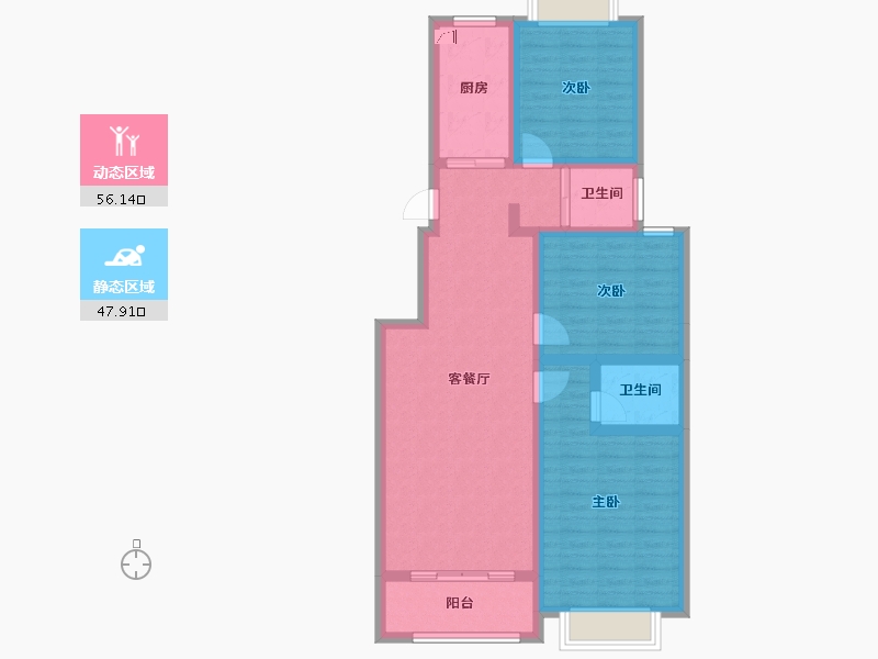 湖南省-湘潭市-万憬·欣悦园-92.36-户型库-动静分区