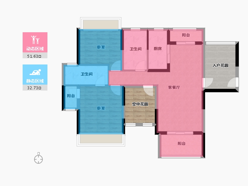 广东省-惠州市-龙湾新城-90.84-户型库-动静分区