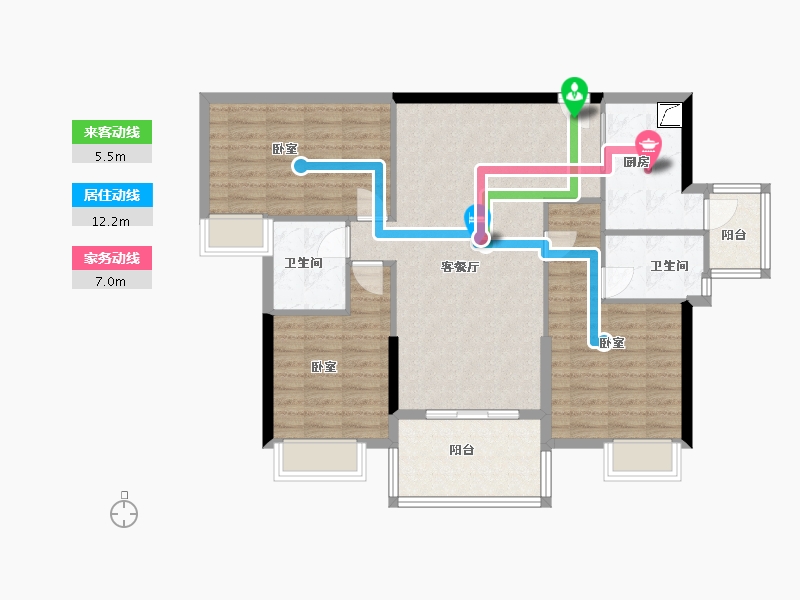 广东省-佛山市-富力西江十号-99.54-户型库-动静线