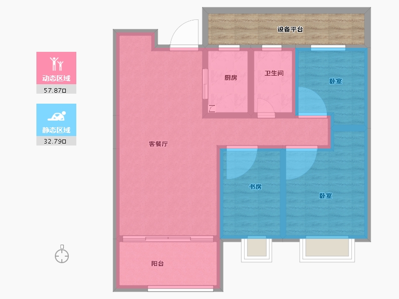 湖北省-武汉市-中德·金科学府-89.10-户型库-动静分区