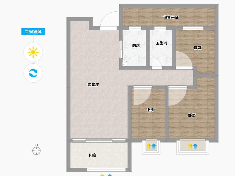 湖北省-武汉市-中德·金科学府-89.10-户型库-采光通风