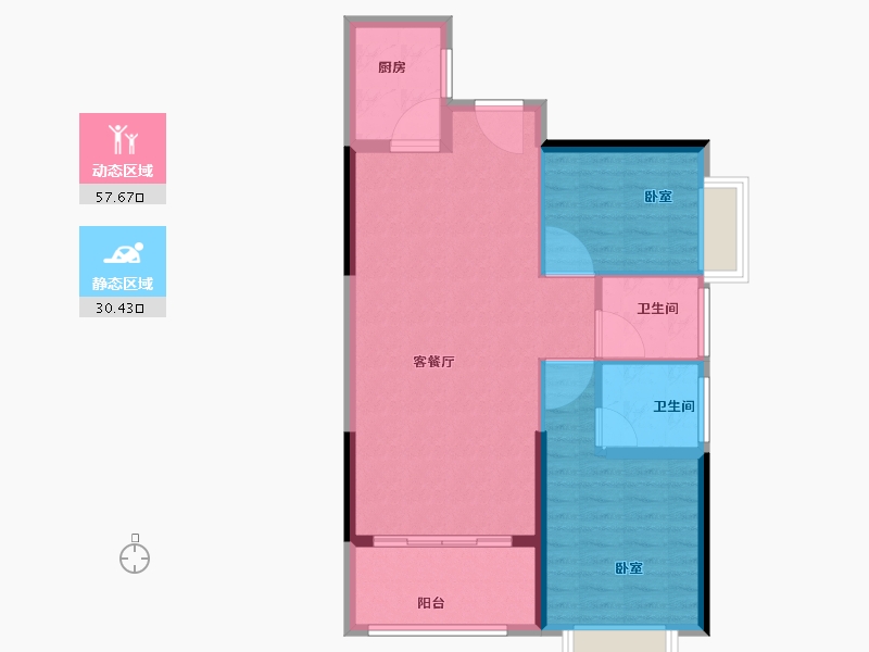 广东省-汕头市-天悦湾-80.01-户型库-动静分区