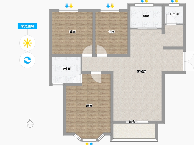 河南省-周口市-奥兰天和家园-105.23-户型库-采光通风