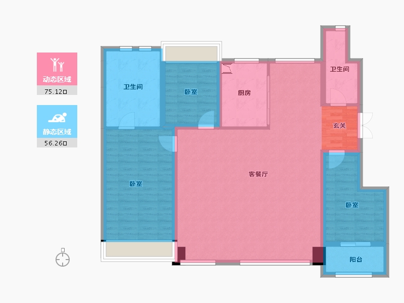 吉林省-长春市-云湖府邸-118.55-户型库-动静分区