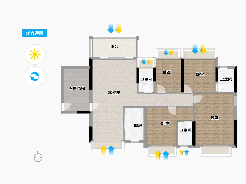 广东省-佛山市-中恒海晖城-120.04-户型库-采光通风