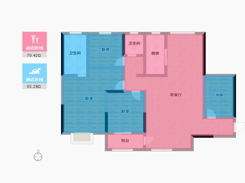 河南省-郑州市-鑫苑府-119.01-户型库-动静分区