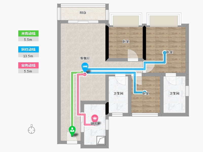 广东省-佛山市-均安碧桂园珑景-67.25-户型库-动静线