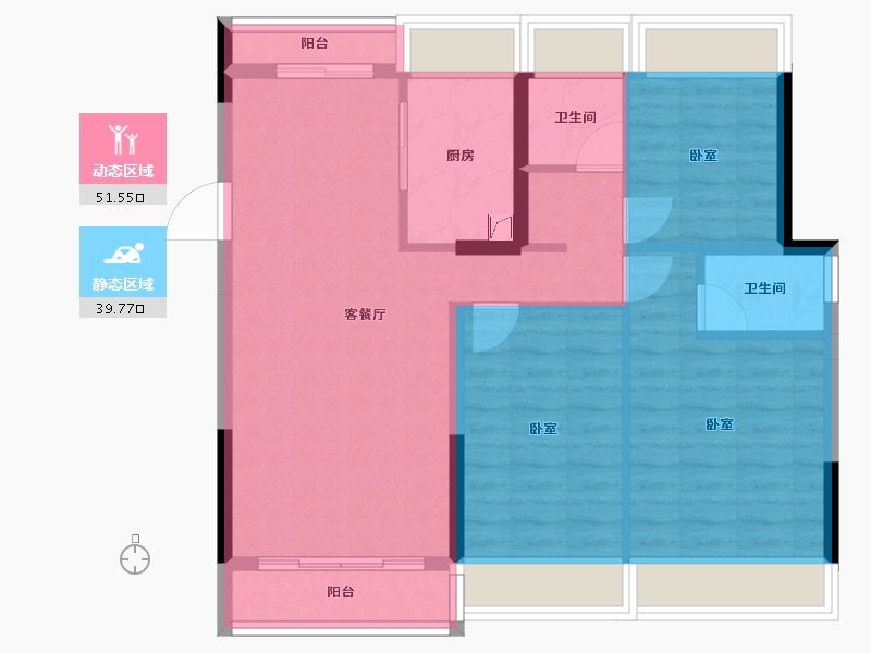 广东省-江门市-碧桂园·盛世花园-81.75-户型库-动静分区