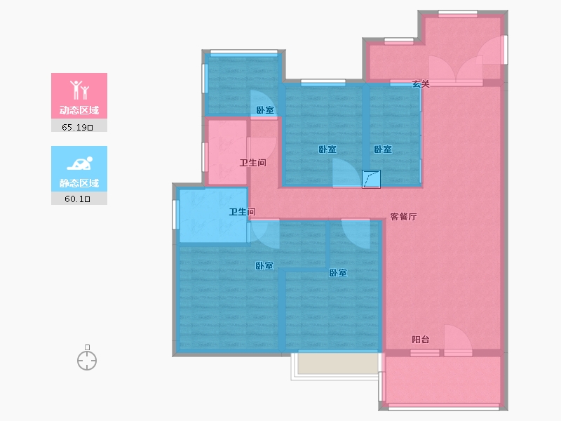 湖北省-十堰市-十堰万达广场-112.00-户型库-动静分区