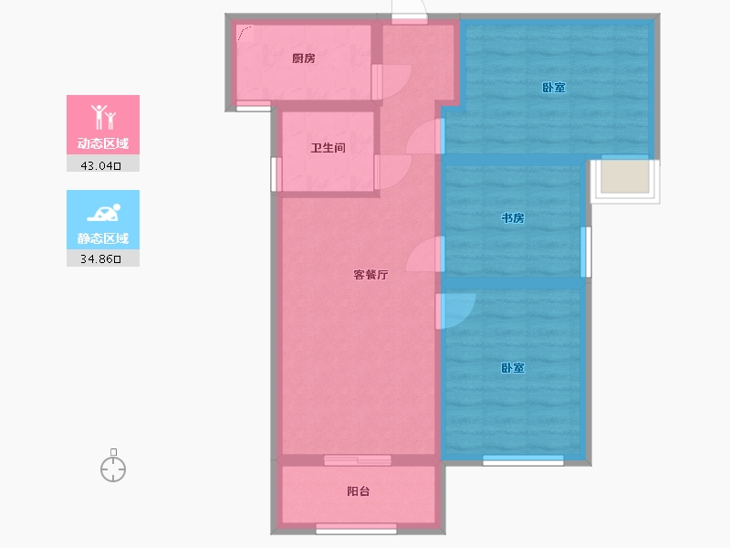 陕西省-西安市-天朗大兴郡-68.33-户型库-动静分区