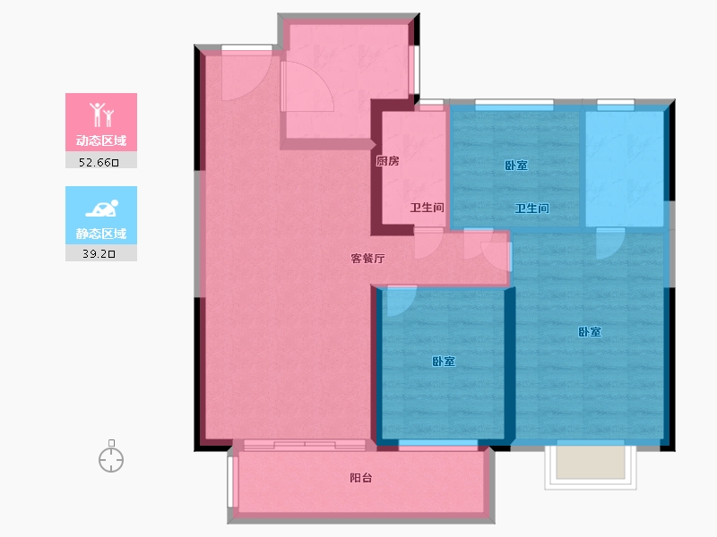 湖北省-武汉市-城投联投江南岸-82.00-户型库-动静分区