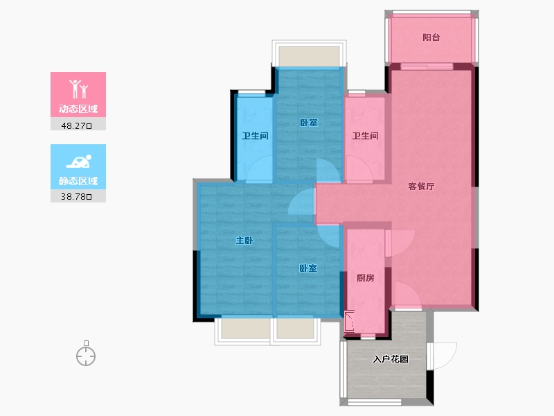 广东省-广州市-大夫山尚东-85.01-户型库-动静分区