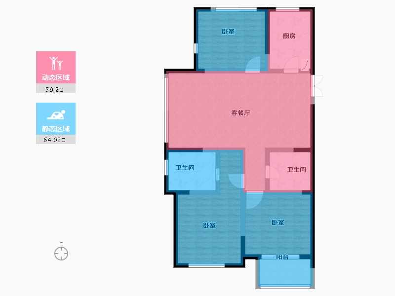 河南省-郑州市-英协生生银河居-110.00-户型库-动静分区