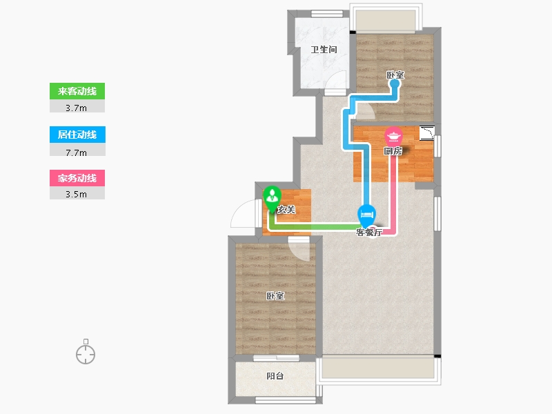 吉林省-长春市-云湖府邸-66.97-户型库-动静线