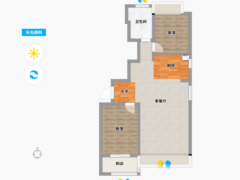 吉林省-长春市-云湖府邸-66.97-户型库-采光通风