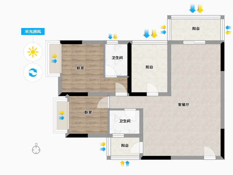 广东省-佛山市-顺建乐明轩-75.81-户型库-采光通风