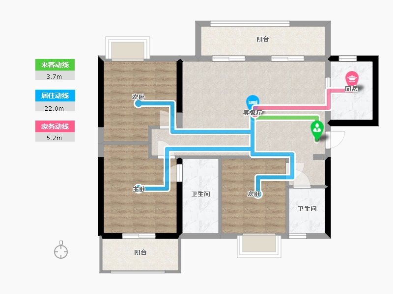 湖南省-长沙市-建发•中央公园-88.00-户型库-动静线