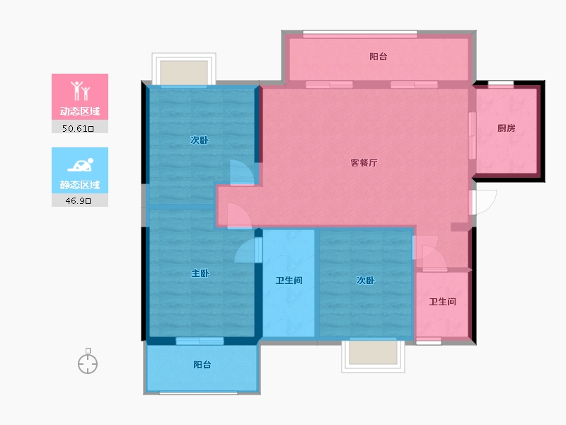 湖南省-长沙市-建发•中央公园-88.00-户型库-动静分区