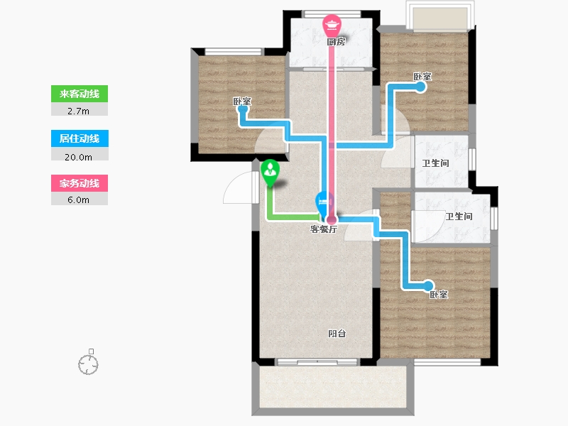 湖北省-武汉市-奥山汉口澎湃城铂悦府-94.01-户型库-动静线