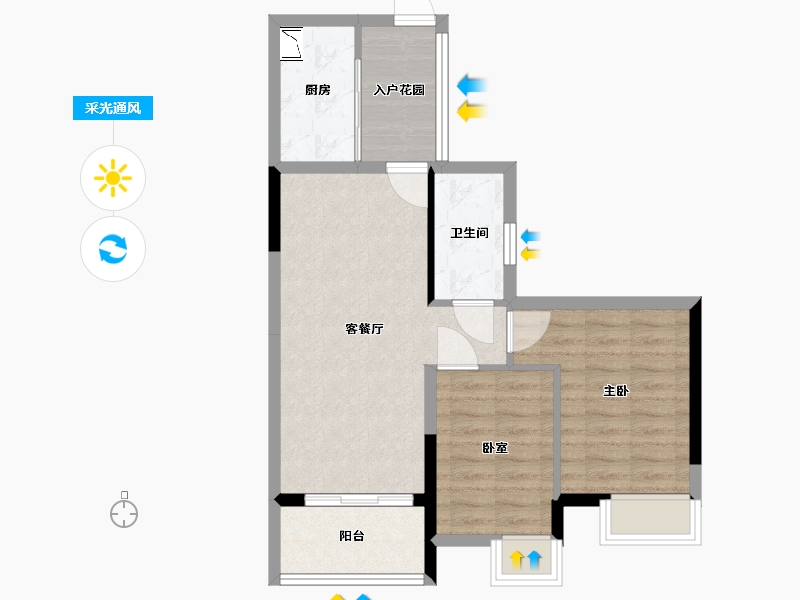 广东省-广州市-大夫山尚东-63.00-户型库-采光通风