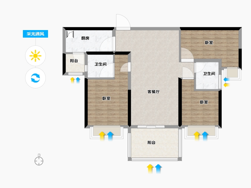 广东省-佛山市-合生君景-97.00-户型库-采光通风