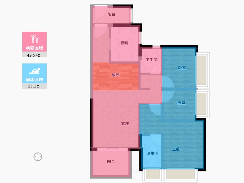 广东省-惠州市-时代风华-73.79-户型库-动静分区