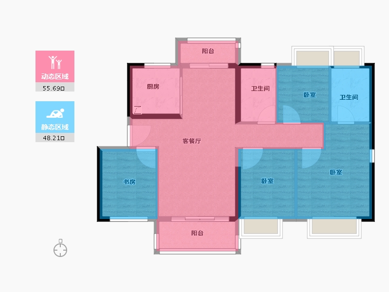 广东省-江门市-融创御府-93.00-户型库-动静分区