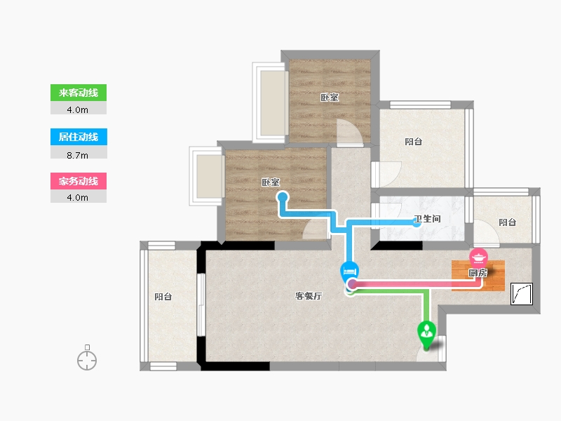 广东省-佛山市-顺建乐明轩-64.31-户型库-动静线