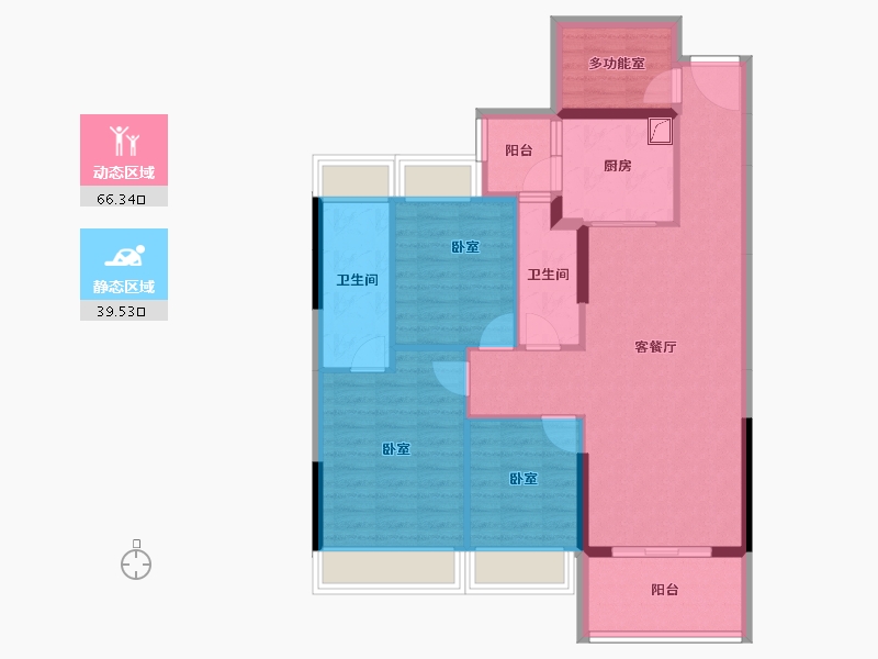 广东省-湛江市-蓝天花园-94.83-户型库-动静分区