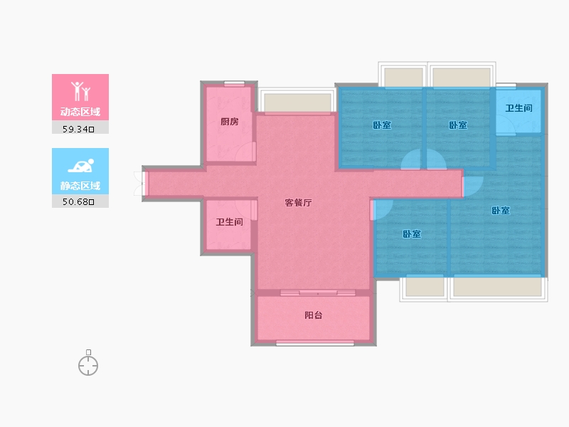 湖北省-孝感市-城际温哥华-98.89-户型库-动静分区