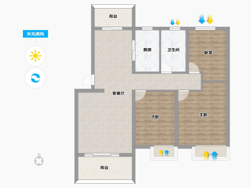 安徽省-黄山市-鸿威·东方丽景-93.01-户型库-采光通风