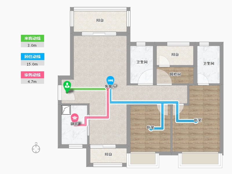 广东省-佛山市-中骏雍景台-78.00-户型库-动静线