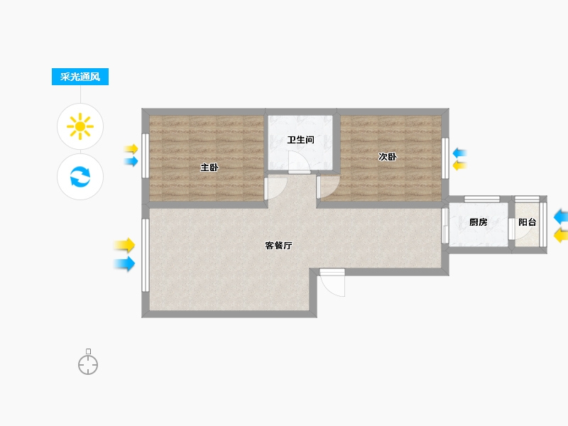 黑龙江省-哈尔滨市-龙湾园著-67.84-户型库-采光通风