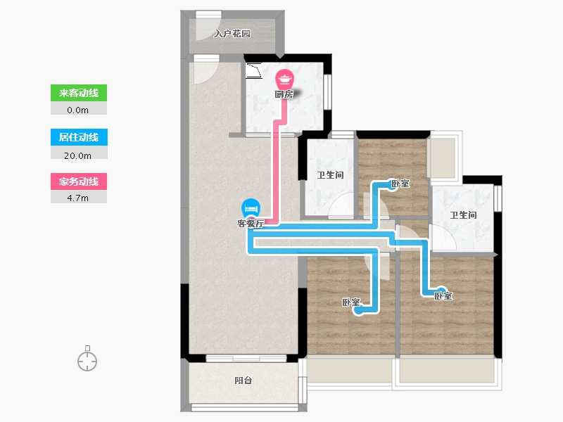 广东省-广州市-佛山时代天韵-70.93-户型库-动静线