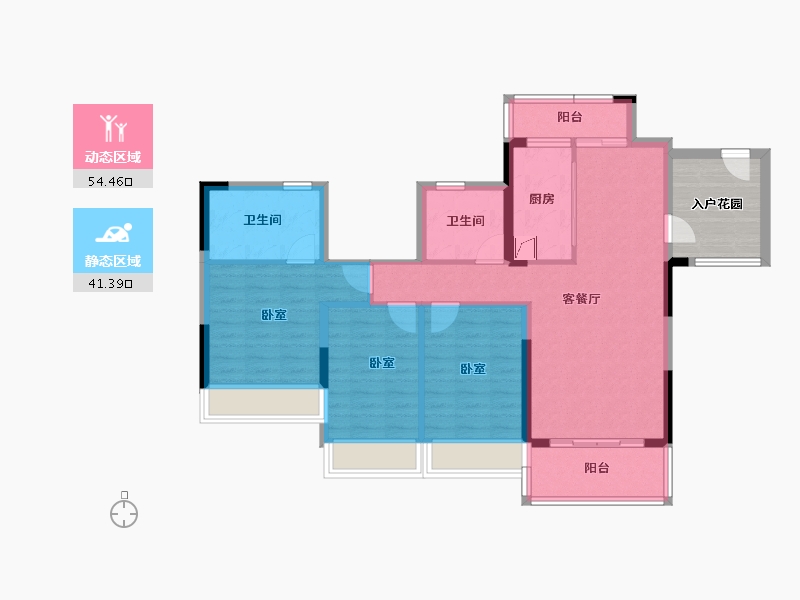 广东省-佛山市-创雄华府-92.31-户型库-动静分区